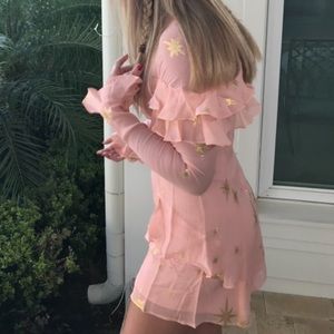 For Love & Lemons Gilded Star Mini Dress